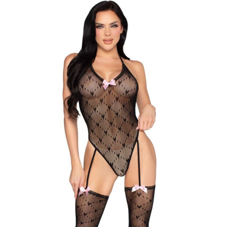 LEG AVENUE 89360 BODY CON LIGUERO Y ESPALDA ABIERTA NEGRO TALLA UNICA