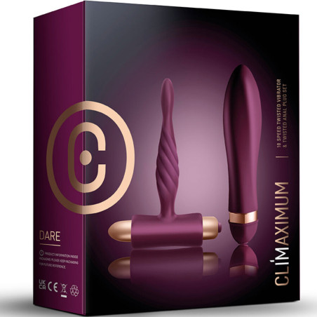 CLIMAXIMUM DARE KIT VIBRADOR TRENZADO PLUG ANAL PRINCIPIANTES