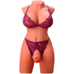 XISE MIAH LADY BOY TORSO FEMENINO CON DILDO CON VIBRACION Y THRUSTING 55 CM