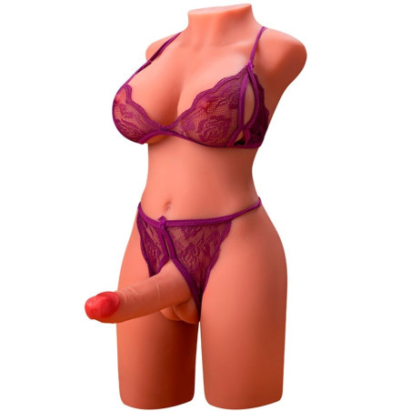 XISE MIAH LADY BOY TORSO FEMENINO CON DILDO CON VIBRACION Y THRUSTING 55 CM