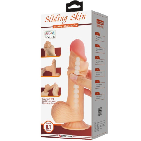 PRETTY LOVE SLIDING SKIN SERIES DILDO REALISTICO CON VENTOSA PIEL DESLIZANTE 206 CM