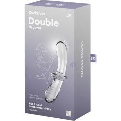 SATISFYER DOUBLE CRYSTAL DILDO TRANSPARENTE