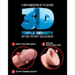 KING COCK DILDO TRIPLE DENSIDAD 19 CM