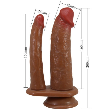 PRETTY LOVE HULBERT DOBLE DILDO REALISTICO CON VIBRACION MULATO