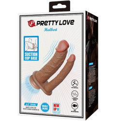 PRETTY LOVE HULBERT DOBLE DILDO REALISTICO CON VIBRACION MULATO