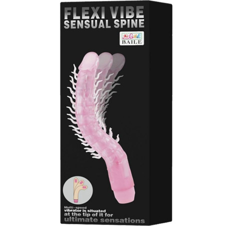 BAILE FLEXI VIBE SENSUAL SPINE BENDABLE VIBRATING DILDO LILA 235 CM