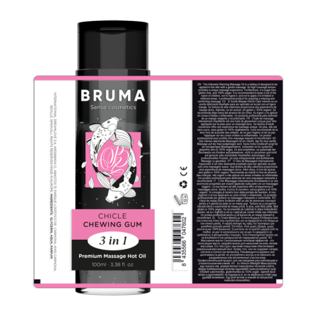 BRUMA ACEITE DE MASAJE PREMIUM EFECTO CALOR SABOR CHICLE 3 EN 1 100 ML