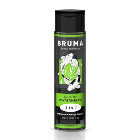 BRUMA ACEITE DE MASAJE PREMIUM EFECTO CALOR SABOR SANDIA 3 EN 1 100 ML
