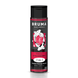 BRUMA ACEITE DE MASAJE PREMIUM EFECTO CALOR SABOR FRESA 3 EN 1 100 ML