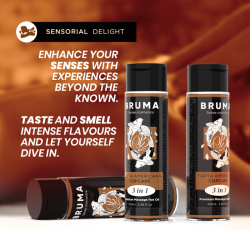 BRUMA ACEITE DE MASAJE PREMIUM EFECTO CALOR SABOR TARTA AMERICANA 3 EN 1 100 ML