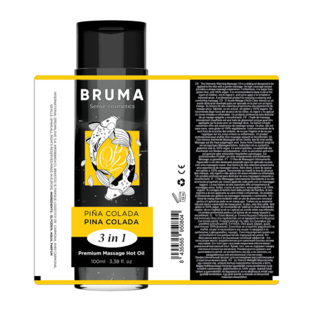 BRUMA ACEITE DE MASAJE PREMIUM EFECTO CALOR SABOR PINA COLADA 3 EN 1 100 ML