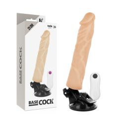 BASECOCK VIBRADOR REALISTICO CONTROL REMOTO NATURAL 21 CM O 4 CM