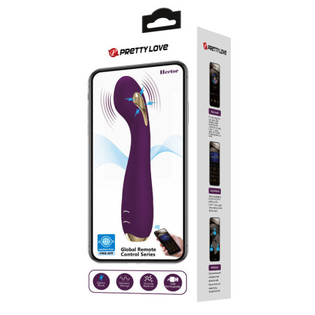 PRETTY LOVE HECTOR VIBRADOR ELECTROSHOCK POR CONTROL POR APP LILA