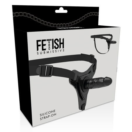 FETISH SUBMISSIVE HARNESS SILICONA NEGRO REALISTIC 15 CM