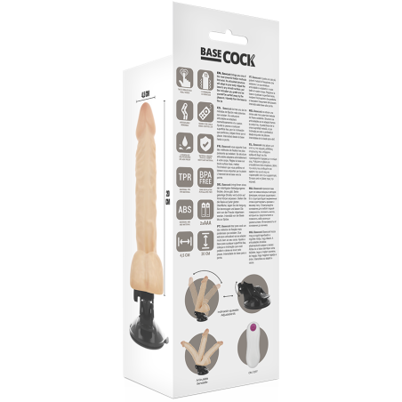 BASECOCK VIBRADOR REALISTICO ARTICULABLE CONTROL REMOTO NATURAL 20 CM O 45 CM