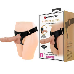 PRETTY LOVE HARNESS BRIEFS ARNES UNIVERSAL CON DILDO JERRY 218 CM NATURAL