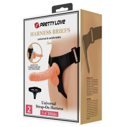PRETTY LOVE HARNESS BRIEFS ARNES UNIVERSAL CON DILDO TOM 20 CM NATURAL