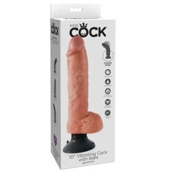 KING COCK DILDO VIBRADOR CON TESTICULOS 255 CM COLOR NATURAL