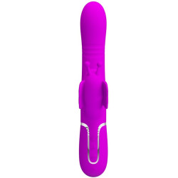 PRETTY LOVE VIBRADOR RABBIT MULTIFUNCION 4 EN 1 MARIPOSA FUCSIA