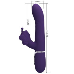 PRETTY LOVE VIBRADOR RABBIT MULTIFUNCION 4 EN 1 MARIPOSA MORADO