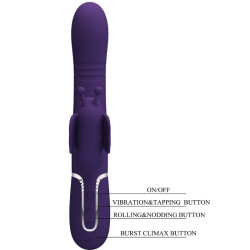 PRETTY LOVE VIBRADOR RABBIT MULTIFUNCION 4 EN 1 MARIPOSA MORADO