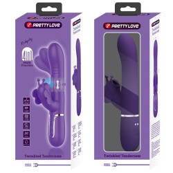 PRETTY LOVE VIBRADOR RABBIT MULTIFUNCION 4 EN 1 MARIPOSA MORADO