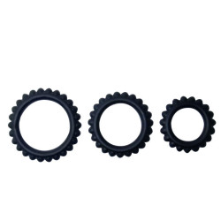 BAILE TITAN SET 3 PCS COCK RING BLACK 28 24 19 CM
