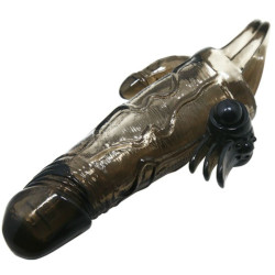 BAILE BRAVE MAN FUNDA PENE ANAL Y CLITORIS VIBRADOR 165 CM NEGRO