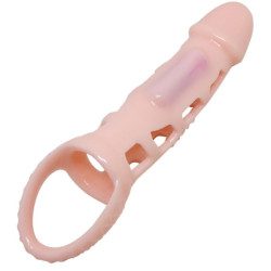 BAILE FUNDA EXTENSORA PENE CON VIBRACION Y STRAP NATURAL 135 CM