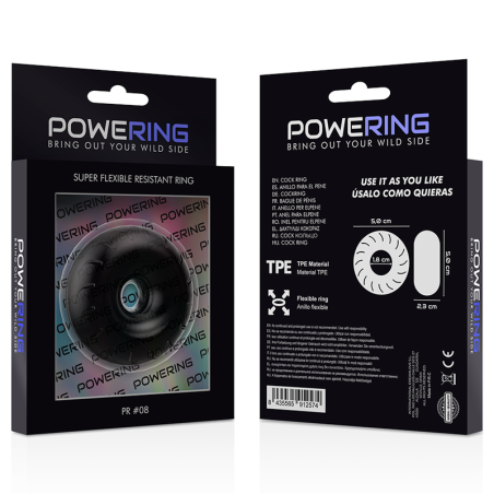 POWERING SUPER FLEXIBLE Y RESISTENTE ANILLO PENE 5CM PR08 NEGRO