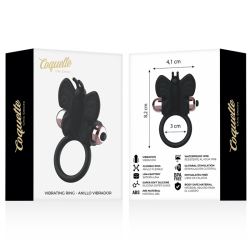 COQUETTE CHIC DESIRE COCK RING BUTTERFLY ANILLO VIBRADOR NEGRO GOLD