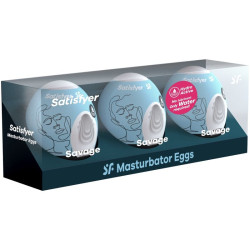 SATISFYER 3 HUEVOS MASTURBADORES SAVAGE