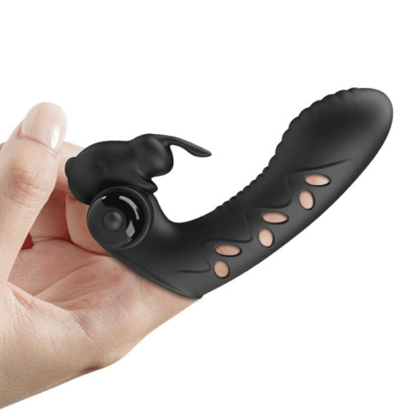 PRETTY LOVE VANCE FUNDA DEDO VIBRADOR CONEJO NEGRO
