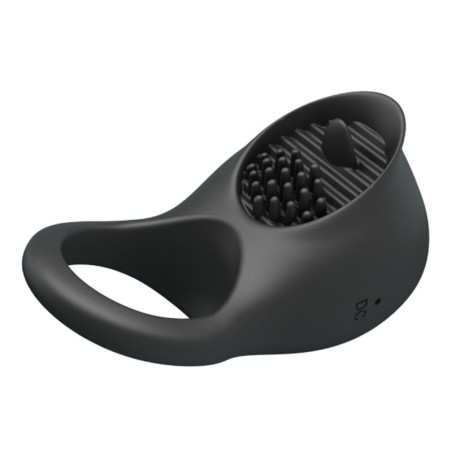 PRETTY LOVE ANILLO VIBRADOR PARA PENE CON LENGUA NEGRO