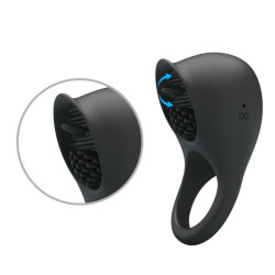 PRETTY LOVE ANILLO VIBRADOR PARA PENE CON LENGUA NEGRO