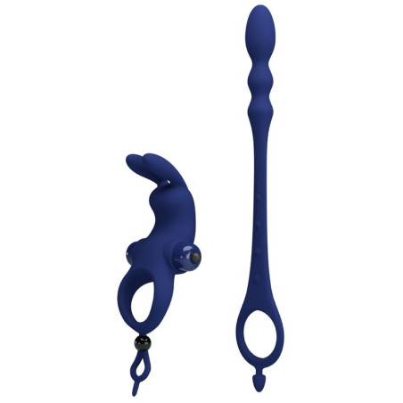 PRETTY LOVE AYAD ANILLO VIBRADOR RABBIT CON PLUG AZUL