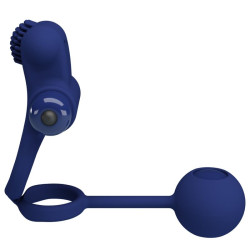 PRETTY LOVE REMINGTON DOBLE ANILLO VIBRADOR CON PLUG AZUL
