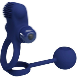 PRETTY LOVE REMINGTON DOBLE ANILLO VIBRADOR CON PLUG AZUL