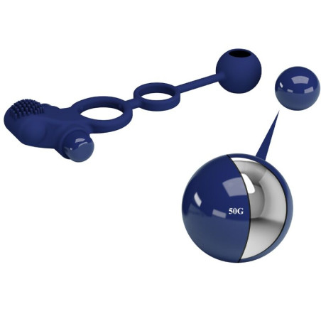 PRETTY LOVE REMINGTON DOBLE ANILLO VIBRADOR CON PLUG AZUL