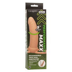 CALEXOTICS MAXX DOBLE PENETRADOR GRUESO 10 VIBRACIONES NATURAL
