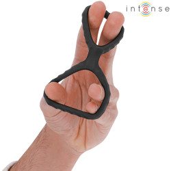 INTENSE DEWEY ANILLO DOBLE PARA PENE SILICONA NEGRO MODELO 2