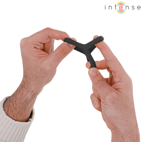 INTENSE CARSON ANILLO DOBLE PARA PENE SILICONA NEGRO MODELO 4