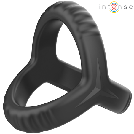 INTENSE CARSON ANILLO DOBLE PARA PENE SILICONA NEGRO MODELO 4