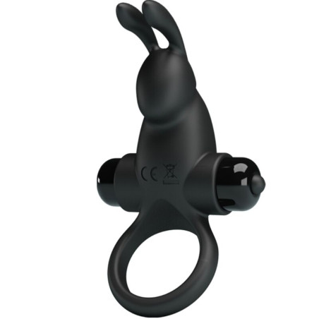 PRETTY LOVE ANILLO VIBRADOR ESTIMULADOR RABBIT CLITORIS 10 VIBRACIONES NEGRO