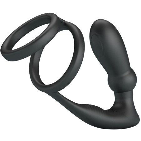 PRETTY LOVE EMONI ANILLO PENE PLUG ANAL 12 VIBRACIONES NEGRO