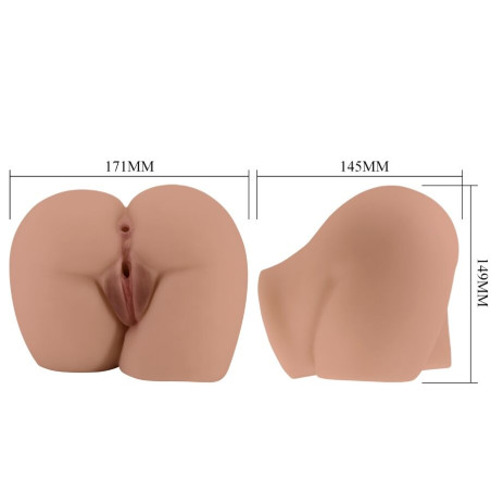 CRAZY BULL BERNACE TRASERO VIBRADOR CON VAGINA Y ANO REALISTICO NATURAL CONTROL REMOTO