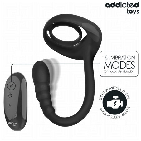 ADDICTED TOYS ANILLO PENE VIBRADOR PUNTOP CONTROL REMOTO