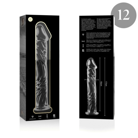 NEBULA SERIES BY IBIZA MODELO 12 DILDO CRISTAL TRANSPARENTE 17 CM O 35 CM