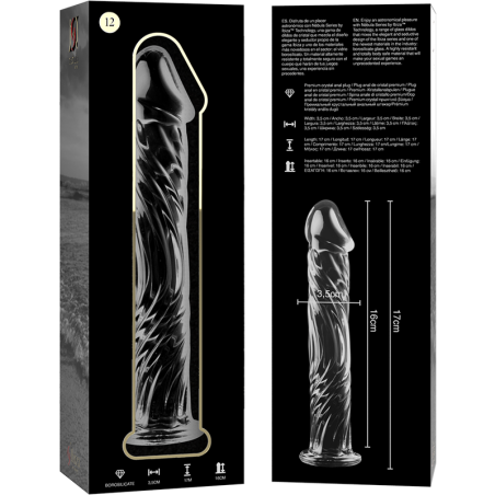 NEBULA SERIES BY IBIZA MODELO 12 DILDO CRISTAL TRANSPARENTE 17 CM O 35 CM