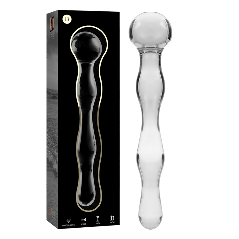 NEBULA SERIES BY IBIZA MODELO 13 DILDO CRISTAL TRANSPARENTE 18 CM O 35 CM